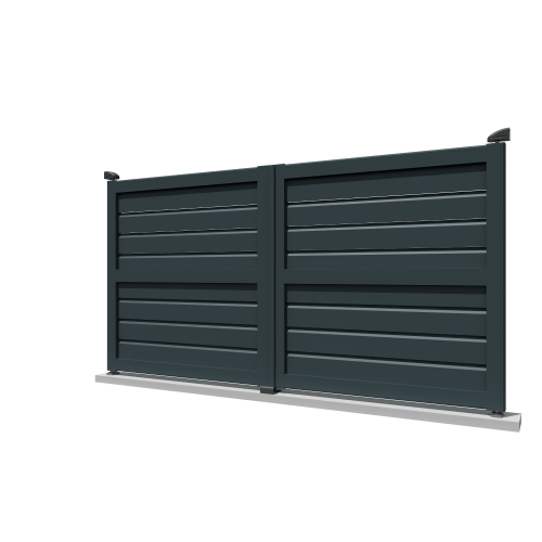 Portail battant Brise vue Gris anthracite - 1 2