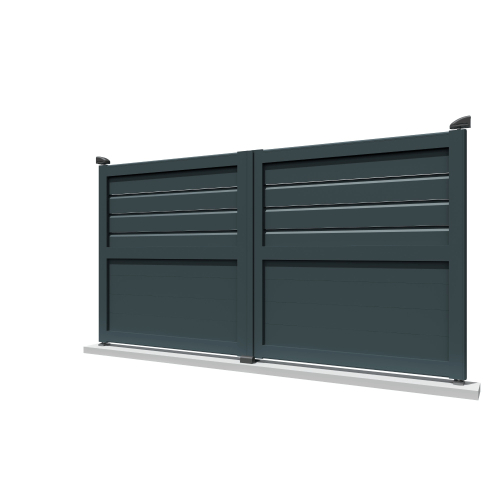 Portail battant Mixte Gris anthracite - 1 2