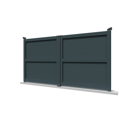 Portail battant plein Gris anthracite - 1 2
