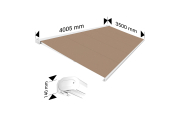 Store banne Coffre intégral PROTECT 2 LED SMART Blanc 4,05x3,50m Motorisé à télécommande + Capteur Vent + Eclairage LED - Toile 