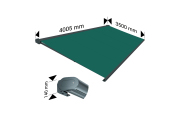 Store banne Coffre intégral PROTECT 2 Gris Anthracite 4,05x3,50m Motorisé à télécommande - Toile Vert OMBRAZUR - 4