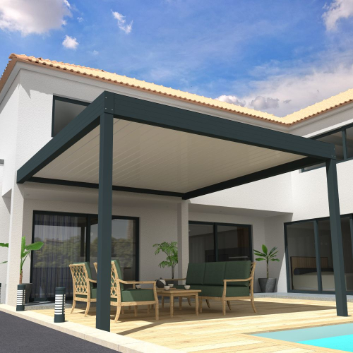Pergola Bioclimatique COCOON XL perpendiculaire Ombrazur - 1 2